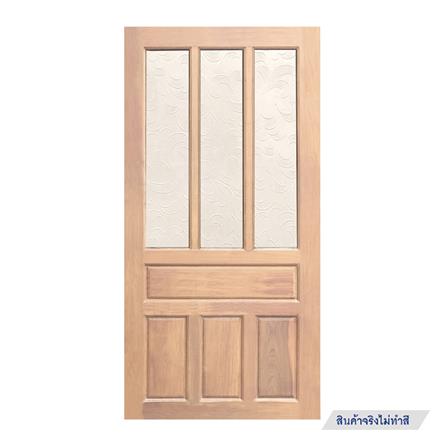ประตูไม้แดงมาเลย์ N999 ELDER4 100X200 ซม. สีธรรมชาติ