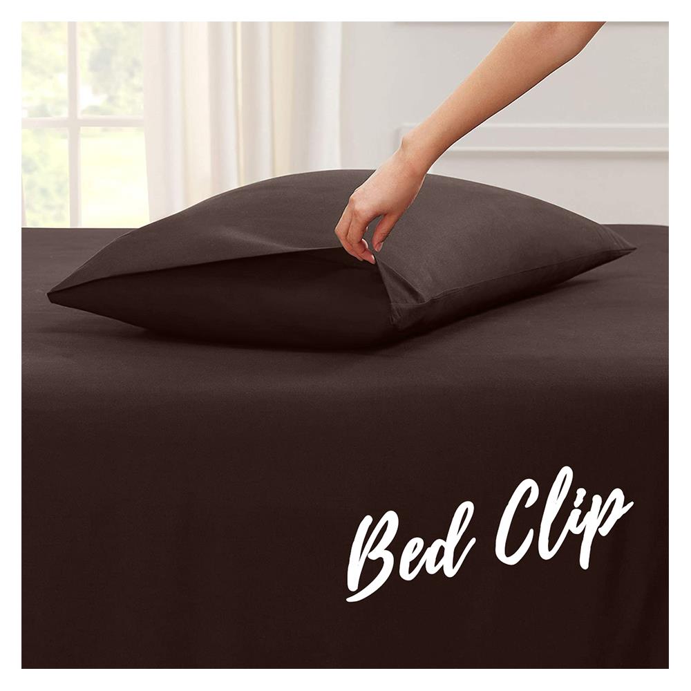 ปลอกหมอนหนุน BED CLIP STANDARD สีน้ำตาลเข้ม แพ็ก 2 ชิ้น