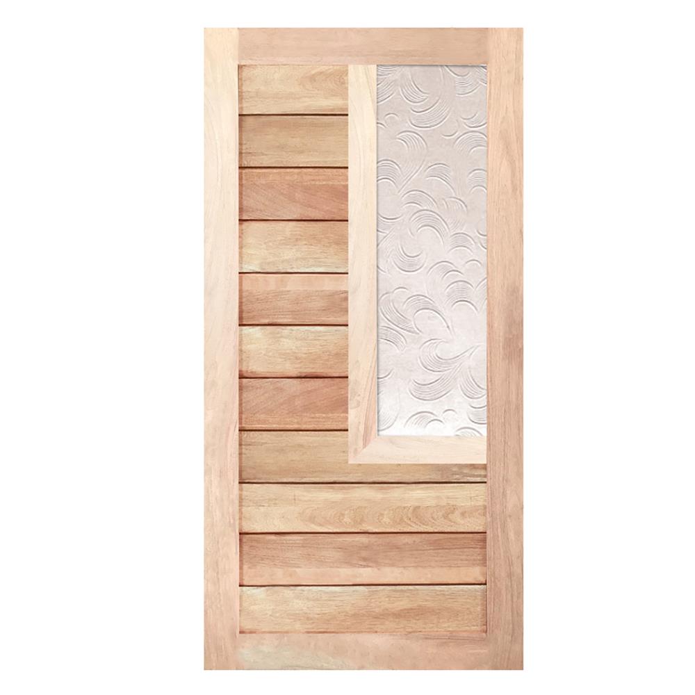 ประตูไม้แดงมาเลย์ N999 ELDER3 100X200 ซม. สีธรรมชาติ