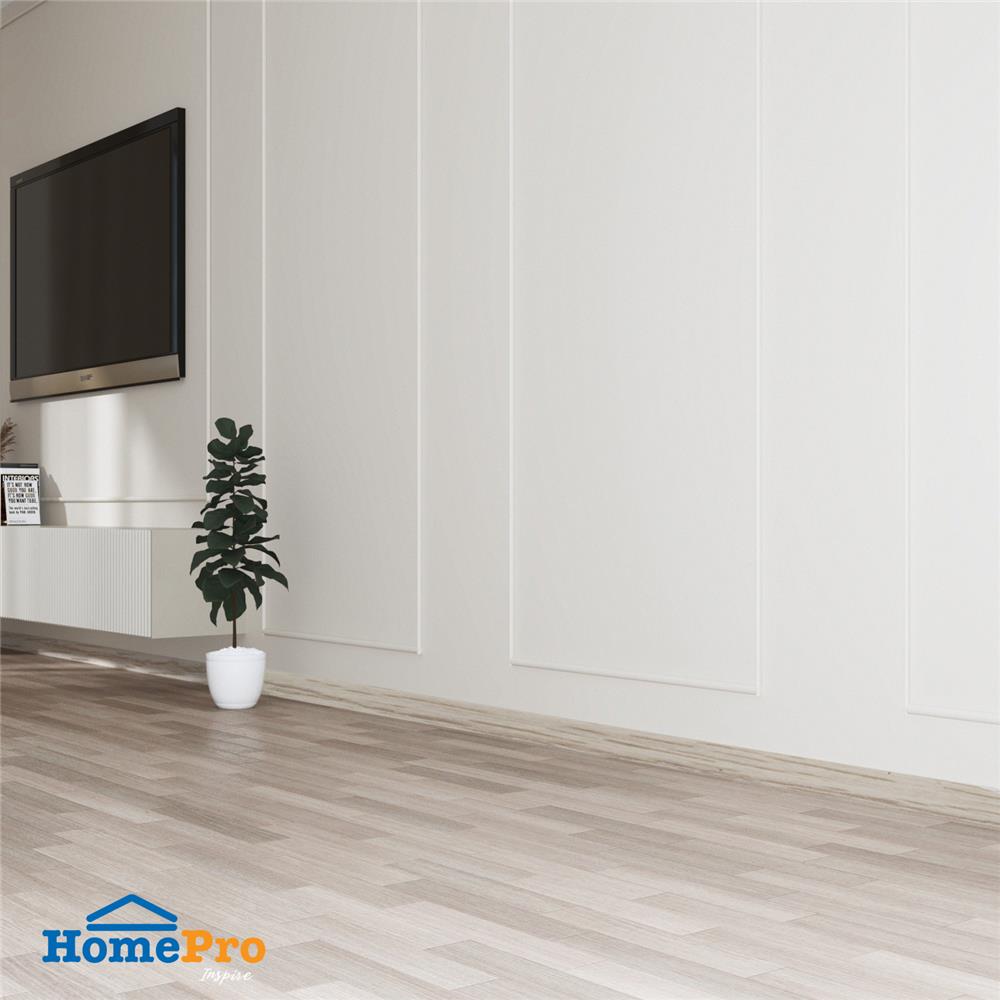 บัวพื้น PVC CROBERN 9.5X240X1.5 ซม. สี WHITE-OAK
