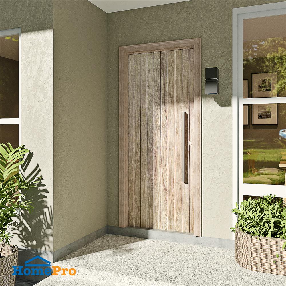 ประตูไม้แดงมาเลย์ AZLE ลายตั้ง 80x200 ซม.