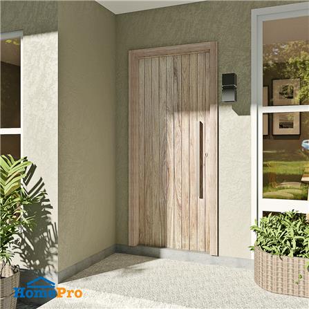 ประตูไม้แดงมาเลย์ AZLE ลายตั้ง 80x200 ซม._3