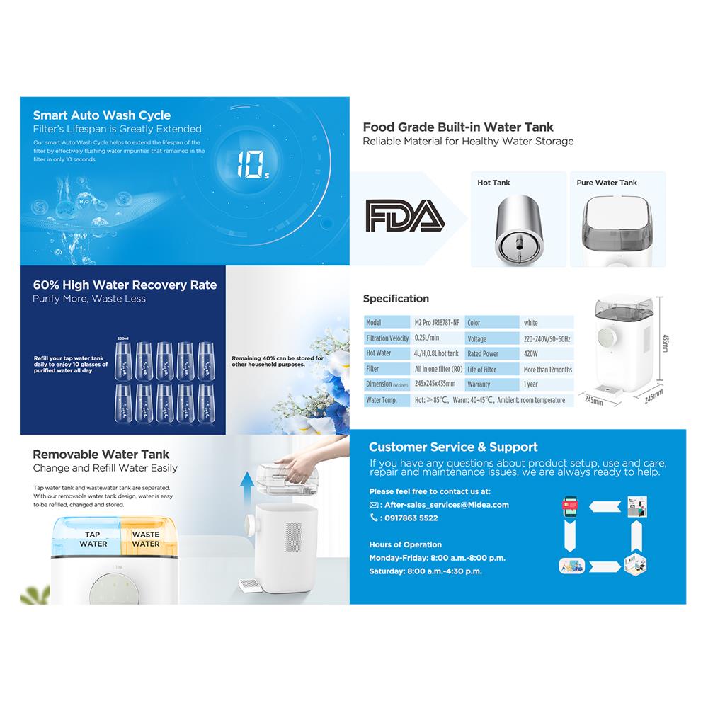 เครื่องกรองน้ำดื่ม RO MIDEA JR1878T-NF