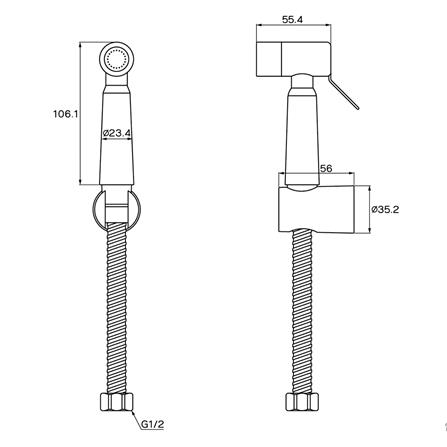 สายฉีดชำระครบชุด WS WS-0492PWP สีขาว_1