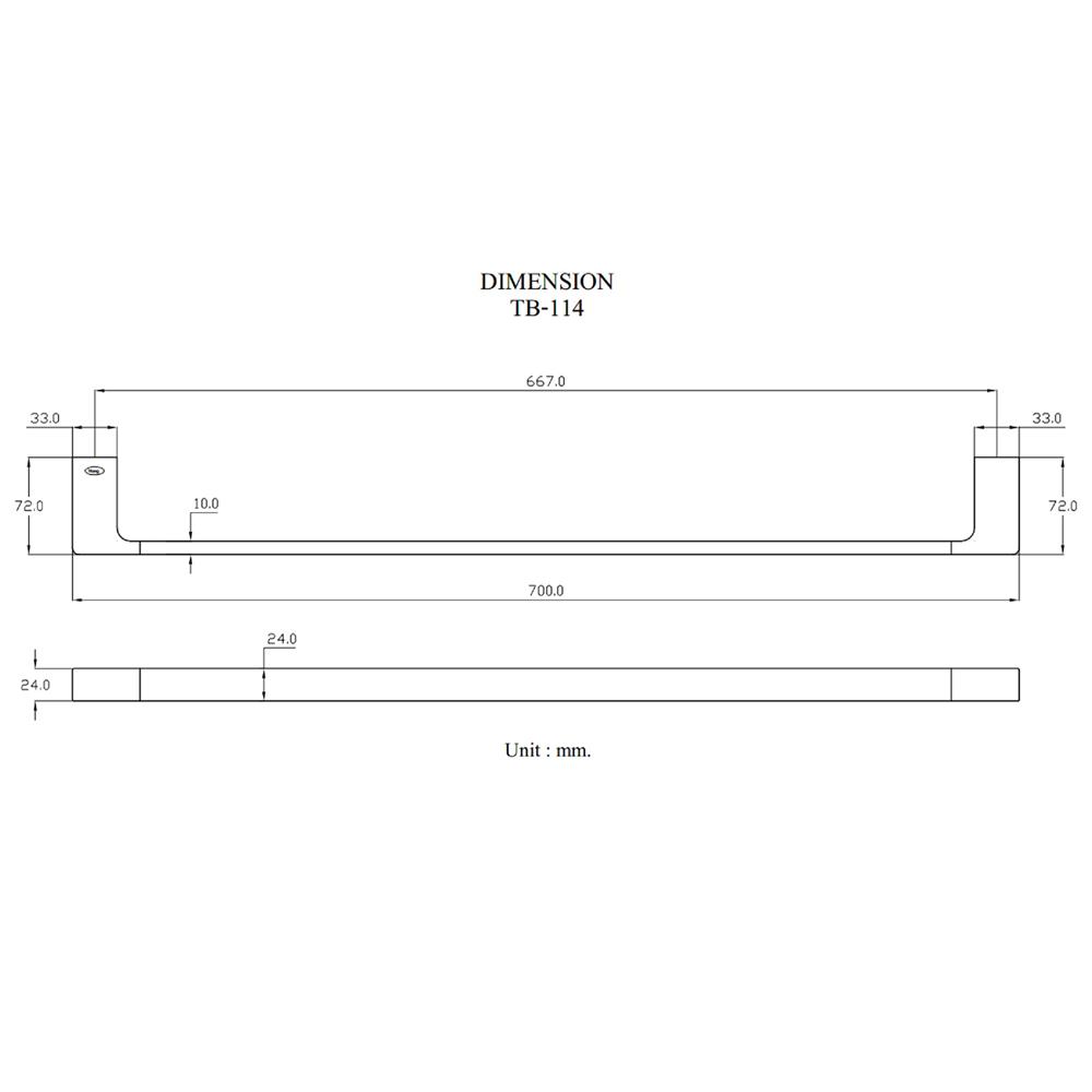 ราวแขวนผ้า HANG TB-114 สีโครม