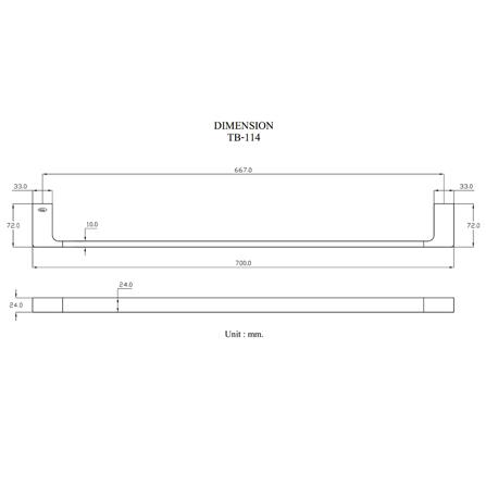 ราวแขวนผ้า HANG TB-114 สีโครม_2