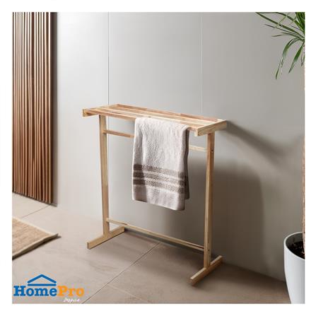 ราวพาดผ้าไม้ยางพารา 4 เส้น PLIM SQ สีเนชอรอล_3