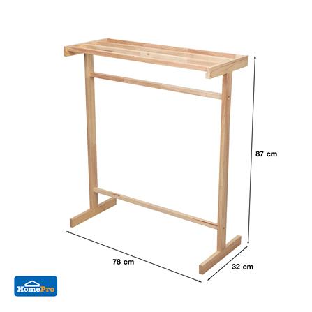 ราวพาดผ้าไม้ยางพารา 4 เส้น PLIM SQ สีเนชอรอล_4