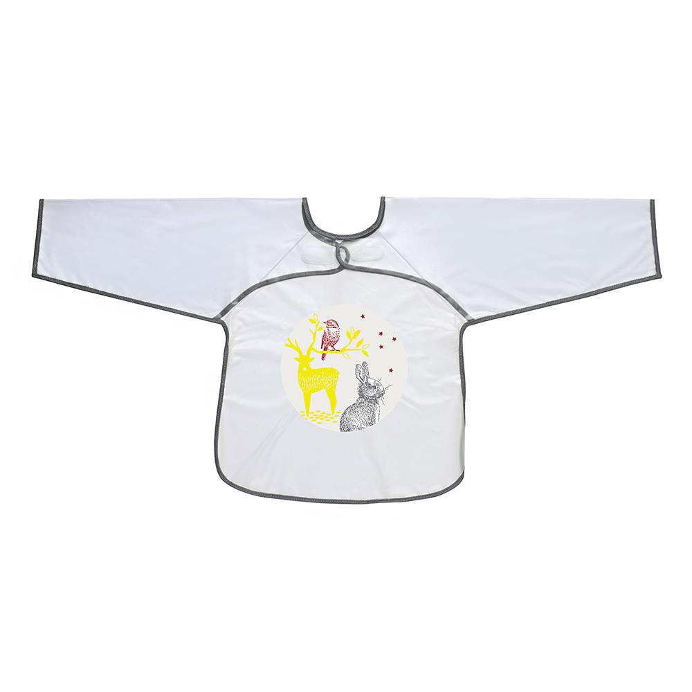 เสื้อกันเปื้อนเด็ก BEABA  ลายกระต่าย สีเทา