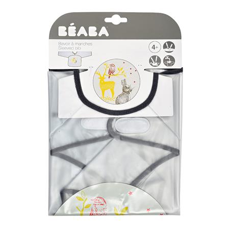 เสื้อกันเปื้อนเด็ก BEABA  ลายกระต่าย สีเทา_1