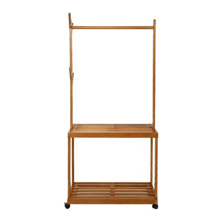 ราวแขวนผ้าไม้พร้อมชั้นวางของ2ชั้น MEDIS PLIM_2