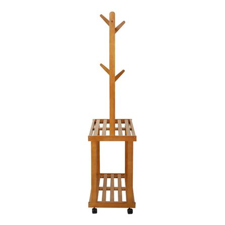 ราวแขวนผ้าไม้พร้อมชั้นวางของ2ชั้น MEDIS PLIM_3