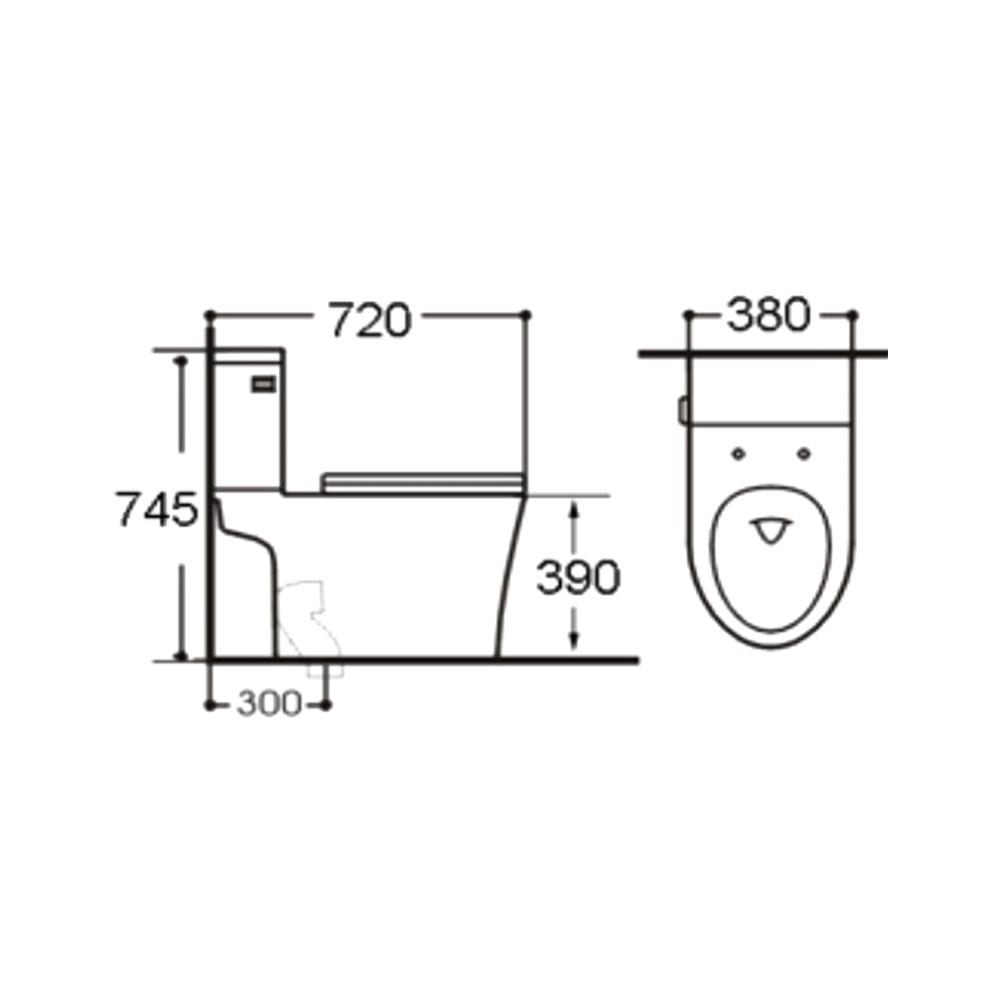 สุขภัณฑ์ 2 ชิ้น HAFELE 495.61.466 4.8L สีขาว