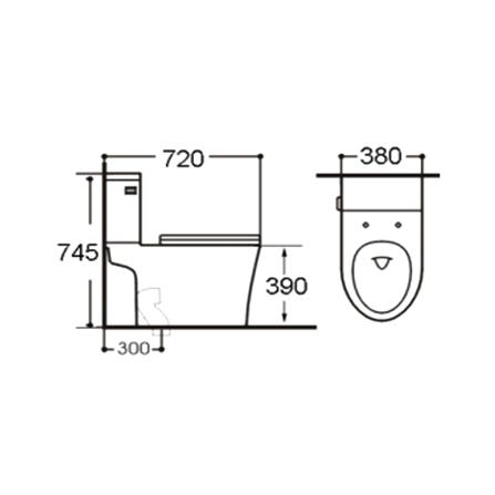 สุขภัณฑ์ 2 ชิ้น HAFELE 495.61.466 4.8L สีขาว_1