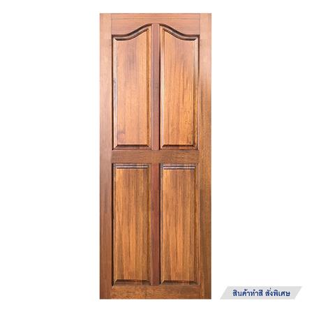 ประตูไม้สยาแดง N999 4 ฟักปีกนก 80X200 ซม. ไม่เจาะลูกบิด_1