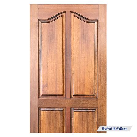 ประตูไม้สยาแดง N999 4 ฟักปีกนก 80X200 ซม. ไม่เจาะลูกบิด_3