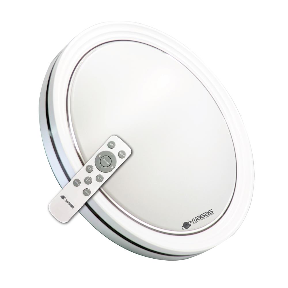 ไฟเพดาน LED NAGAS CRYSTAL LINE REMOTE 19.5 นิ้ว 42 วัตต์ DAYLIGHT/COOL WHITE/WARM WHITE สีขาว