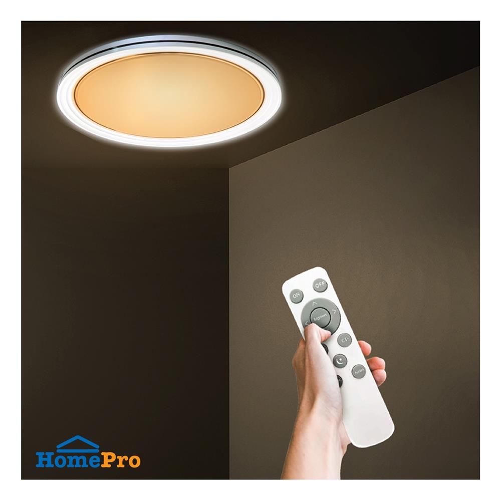 ไฟเพดาน LED NAGAS CRYSTAL LINE REMOTE 19.5 นิ้ว 42 วัตต์ DAYLIGHT/COOL WHITE/WARM WHITE สีขาว