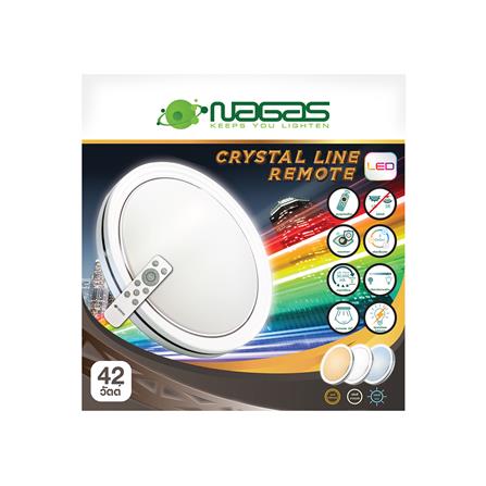 ไฟเพดาน LED NAGAS CRYSTAL LINE REMOTE 19.5 นิ้ว 42 วัตต์ DAYLIGHT/COOL WHITE/WARM WHITE สีขาว_4