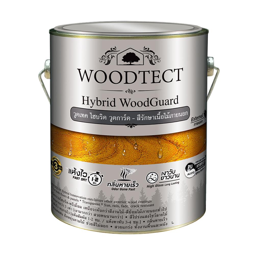สีย้อมไม้ WOODTECT HYBRID WOODGUARD WW-5500 สีใส เงา 1 แกลลอน