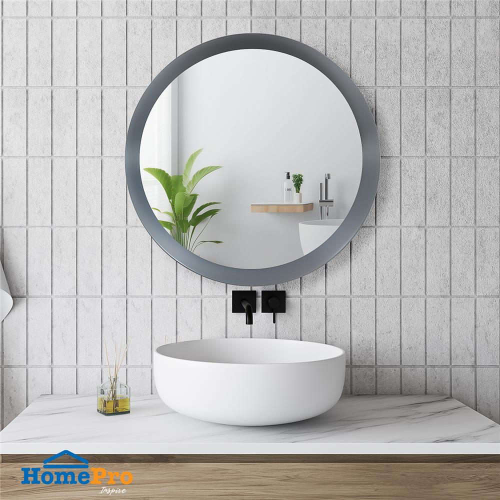 กระจกพลาสติกกลม MOYA PENNY 51x51 ซม. สีเทา