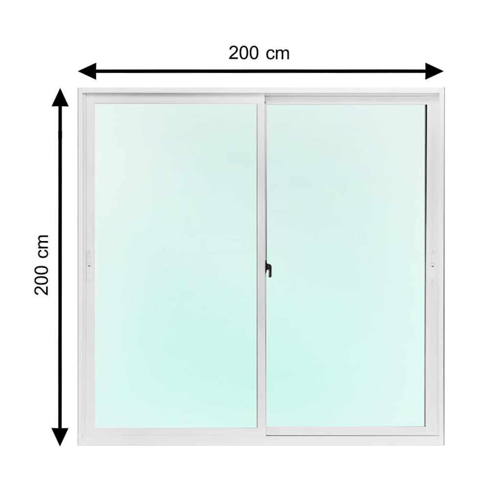 ประตูบานเลื่อน อะลูมิเนียม S-S มุ้ง AZLE 200X200 ซม. สีขาว