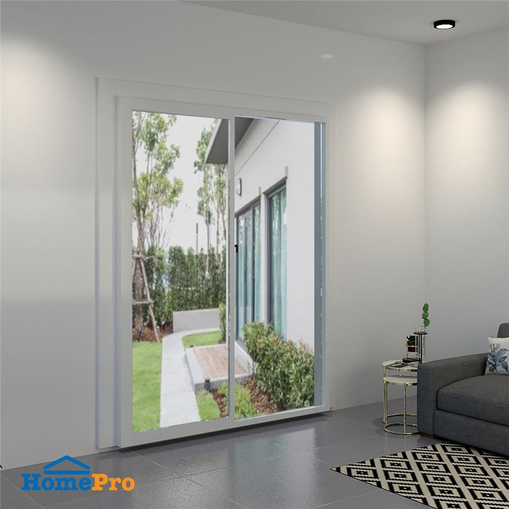 ประตูบานเลื่อน อะลูมิเนียม S-S มุ้ง AZLE 200X200 ซม. สีขาว