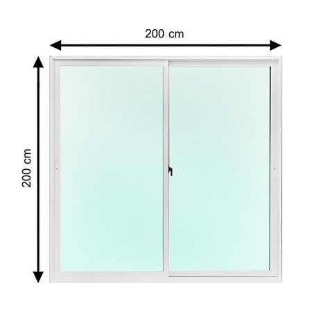 ประตูบานเลื่อน อะลูมิเนียม S-S มุ้ง AZLE 200X200 ซม. สีขาว_0