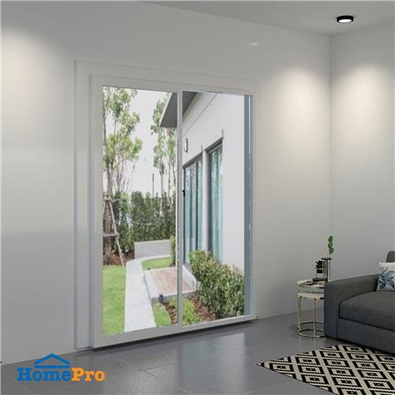 ประตูบานเลื่อน อะลูมิเนียม S-S มุ้ง AZLE 200X200 ซม. สีขาว_2
