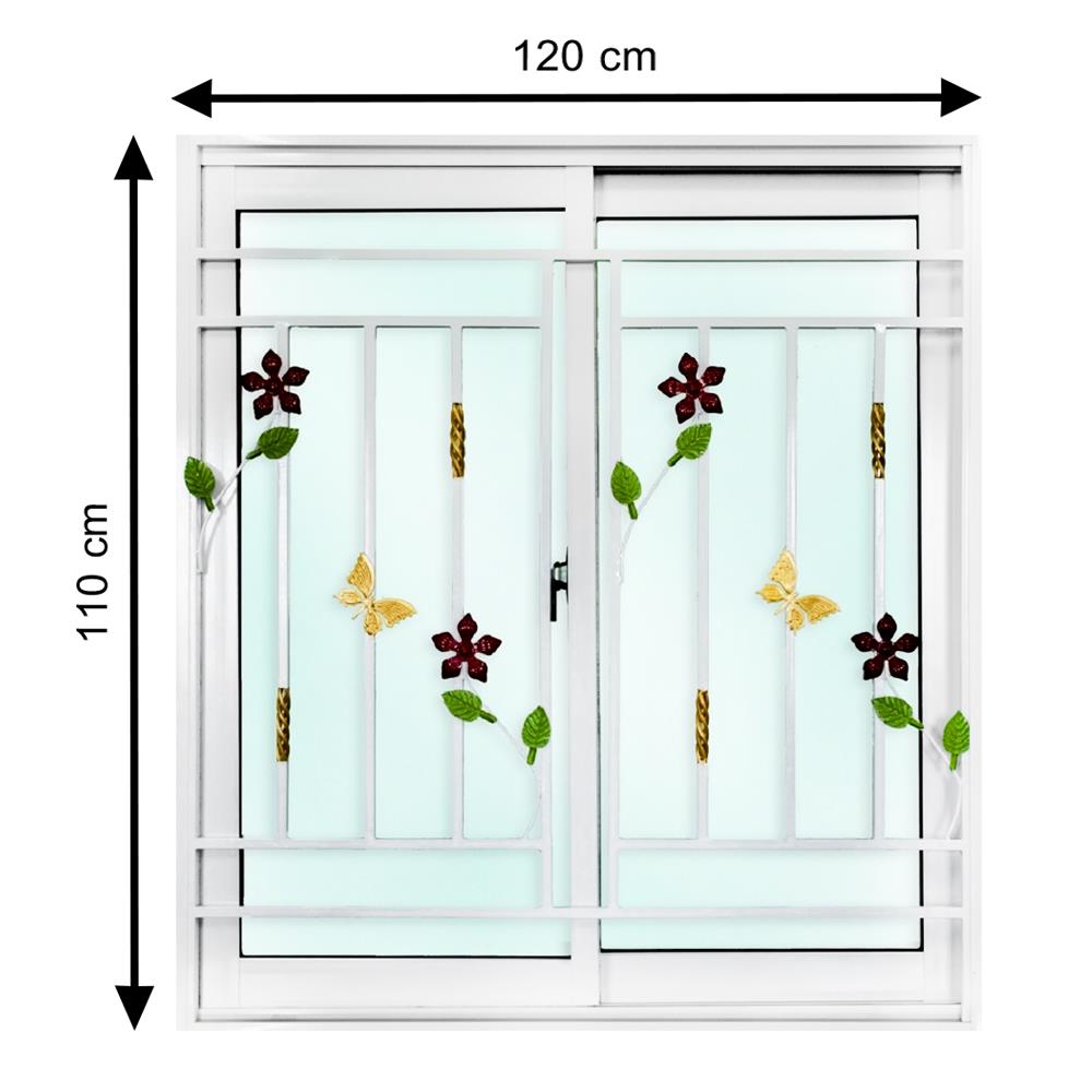 หน้าต่าง S-S พร้อมมุ้งลวดดัด AZLE FL-BU 120x110 ซม. สีขาว