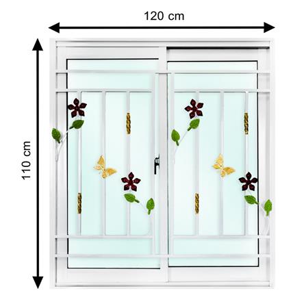 หน้าต่าง S-S พร้อมมุ้งลวดดัด AZLE FL-BU 120x110 ซม. สีขาว_0