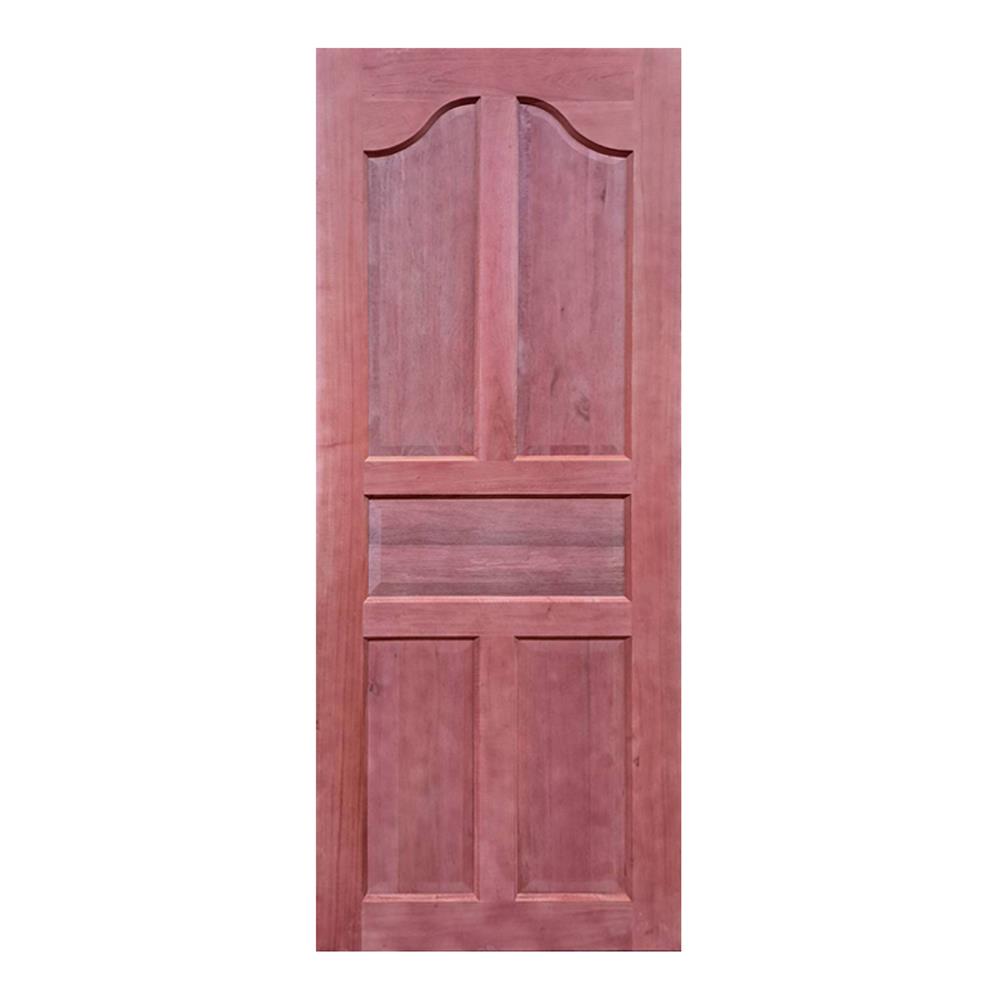 ประตูไม้เนื้อแข็ง AZLE 5 ฟักปีกนก 80X200 ซม. ไม่เจาะลูกบิด