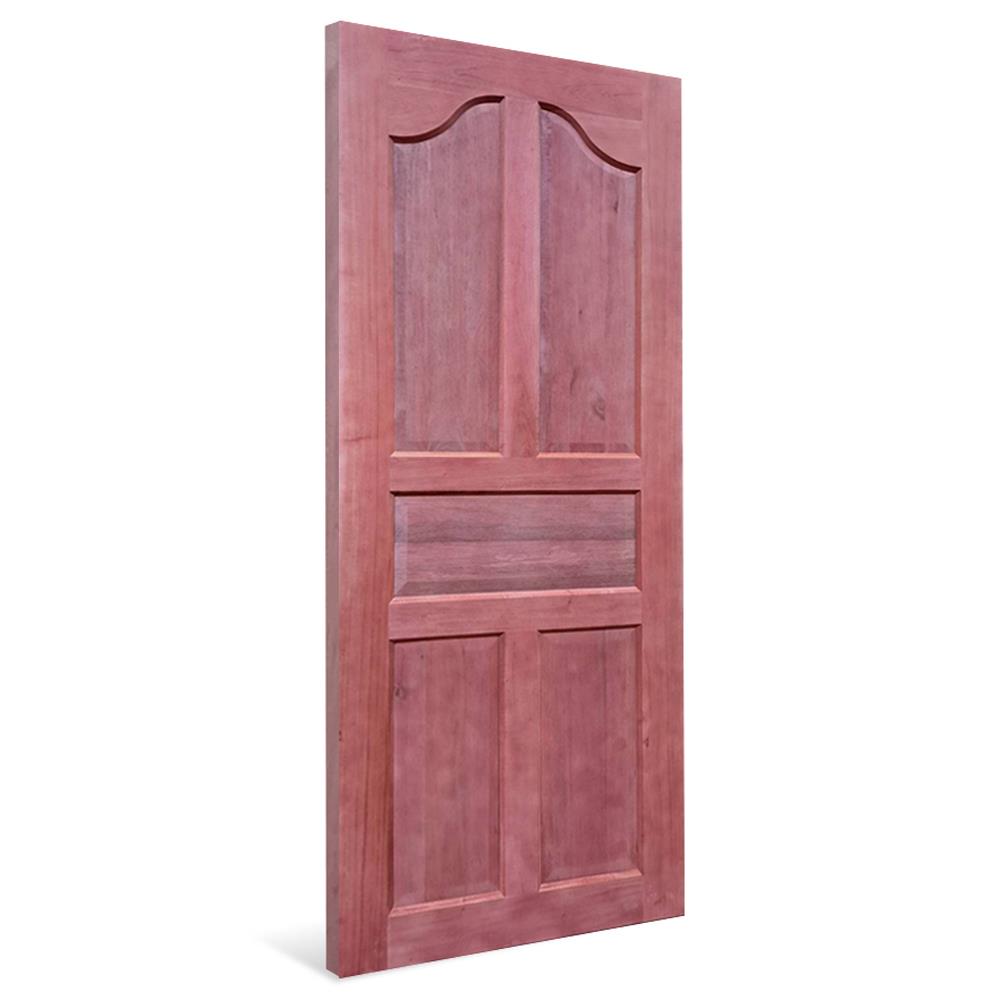 ประตูไม้เนื้อแข็ง AZLE 5 ฟักปีกนก 80X200 ซม. ไม่เจาะลูกบิด