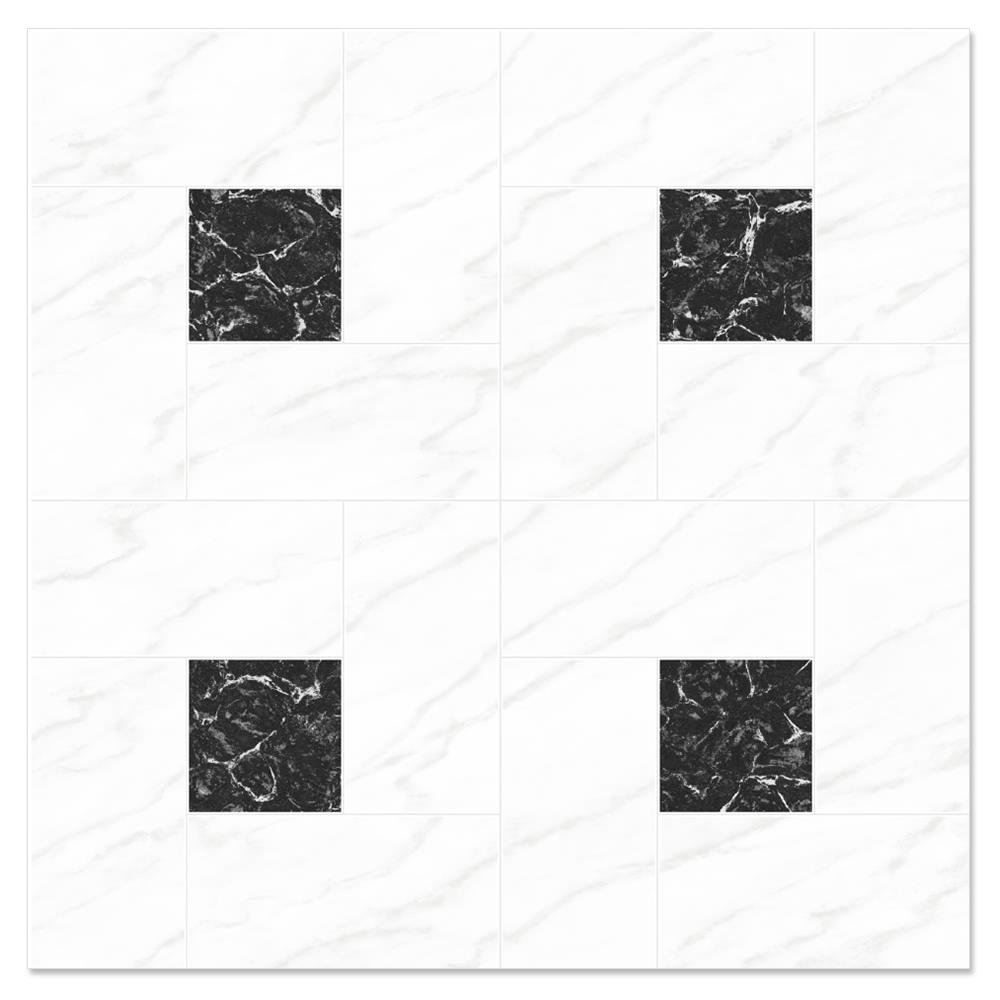 กระเบื้องพื้น 40x40 ซม. คาซ่า นิว แบล็ค ไวท์ 0.96M2