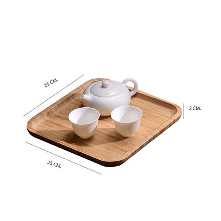 ถาดไม้ไผ่เหลี่ยม BAMBOO 25x25 ซม._4