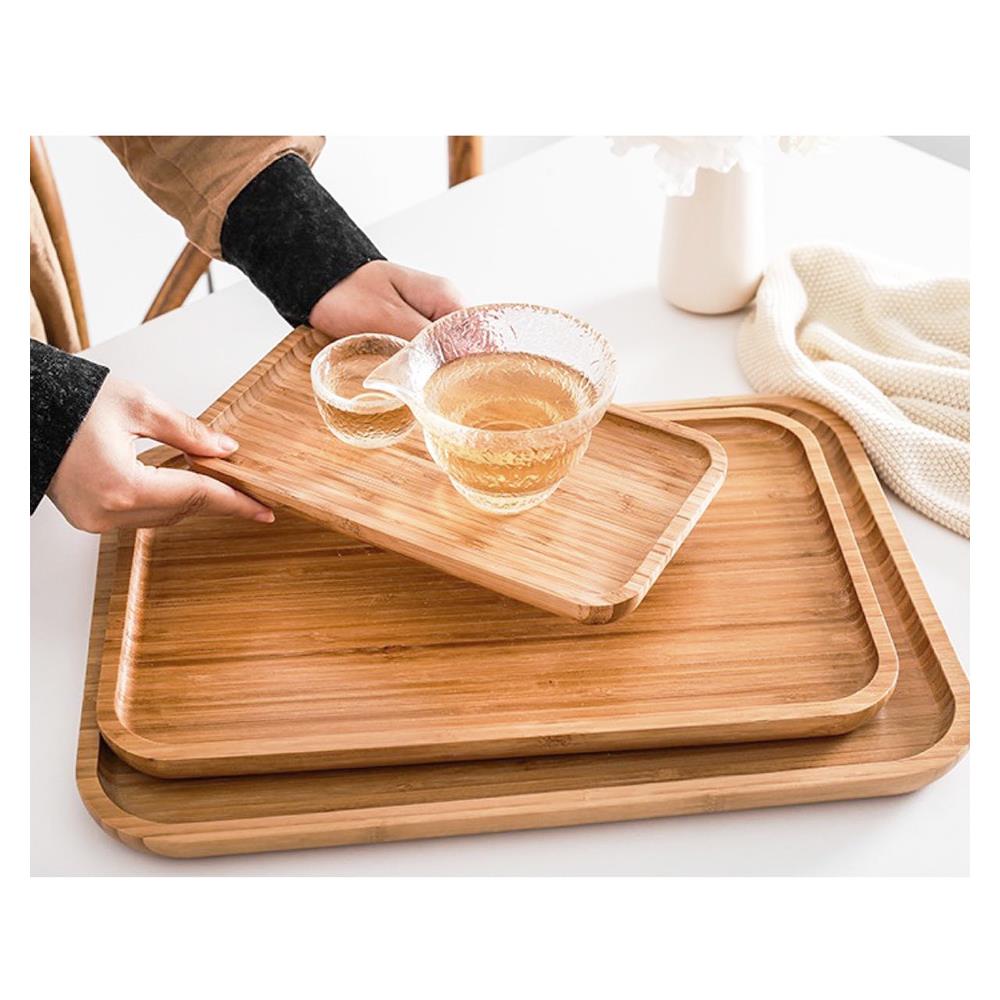 ถาดไม้ไผ่เหลี่ยม BAMBOO 14x25 ซม.