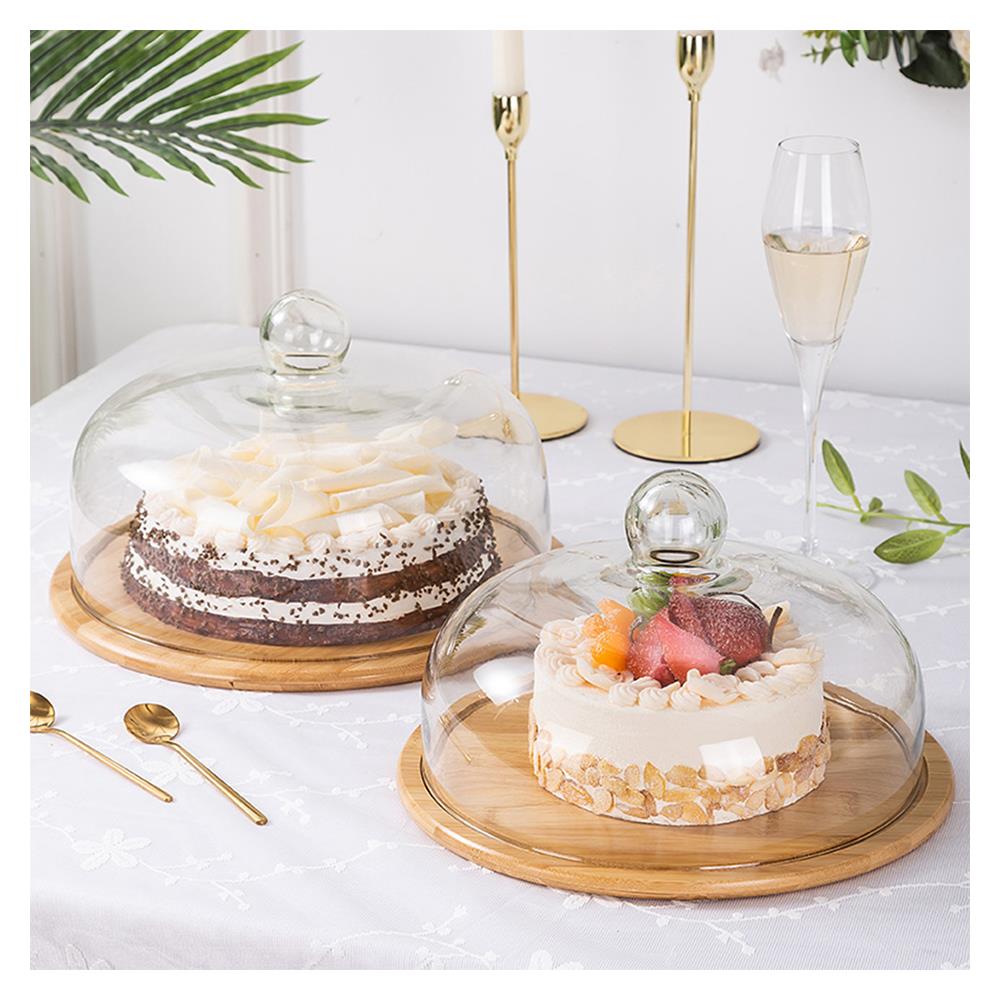 ที่วางเค้กพร้อมฝาแก้ว BAMBOO 11 นิ้ว