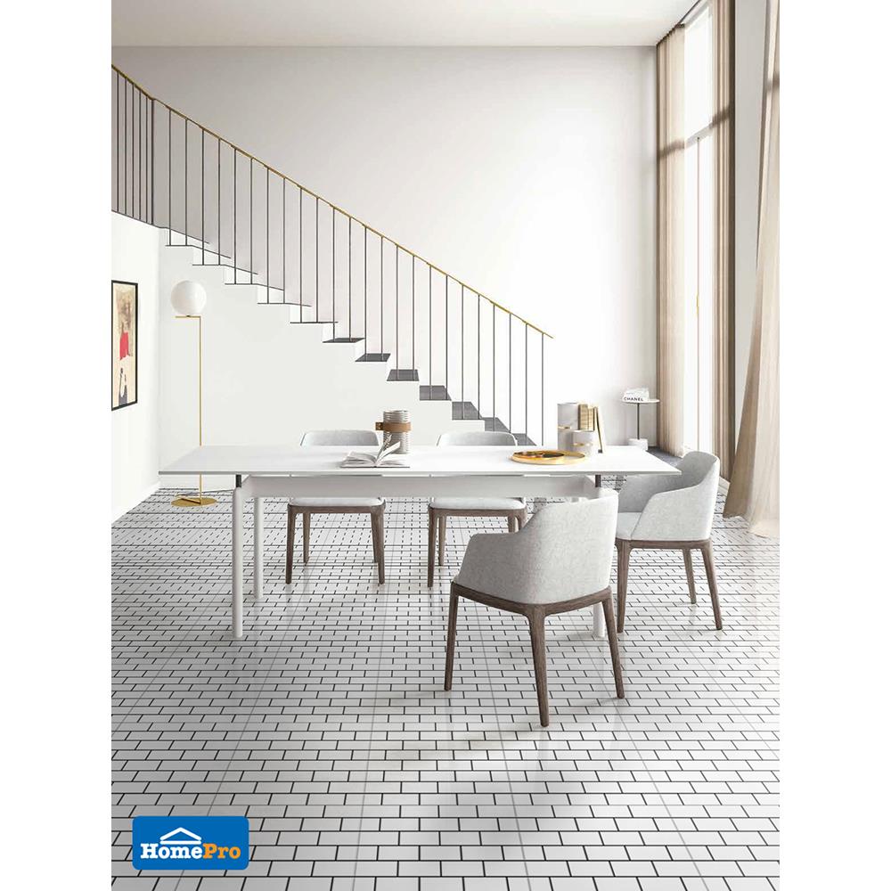 กระเบื้องพื้น 40x40 ซม. คอสโม่ นิว แบล็ค ไวท์ 0.96M2