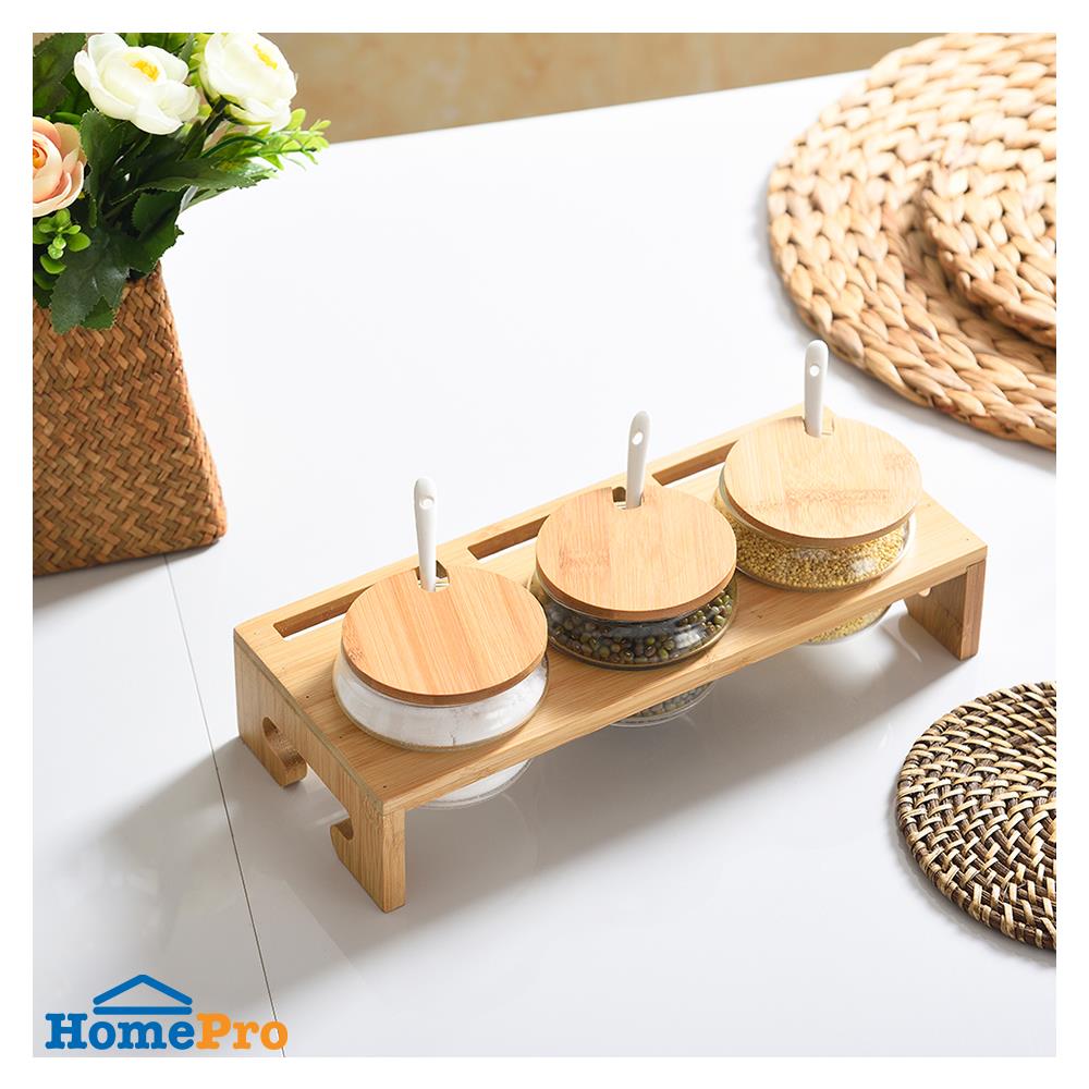 ชุดเครื่องปรุงแก้ว 3 ช่อง BAMBOO JAR