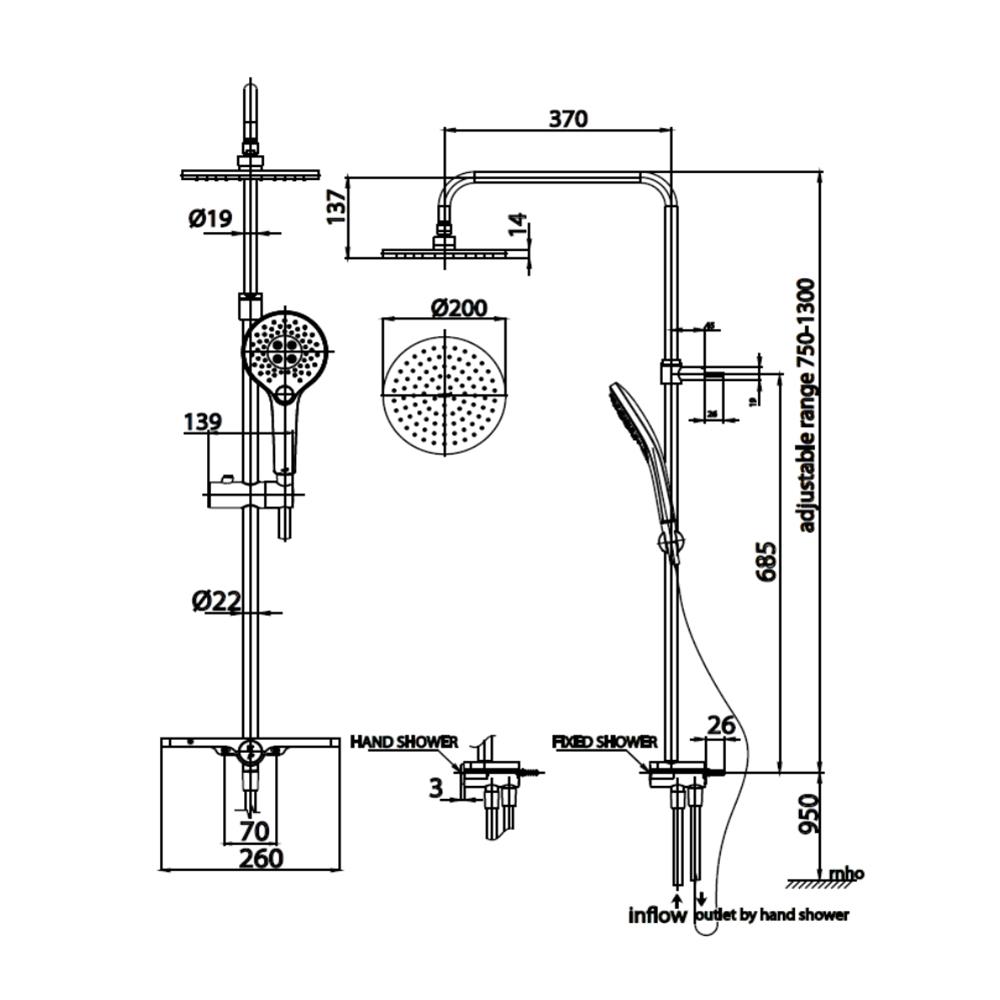 ฝักบัว RAIN SHOWER COTTO CT6211