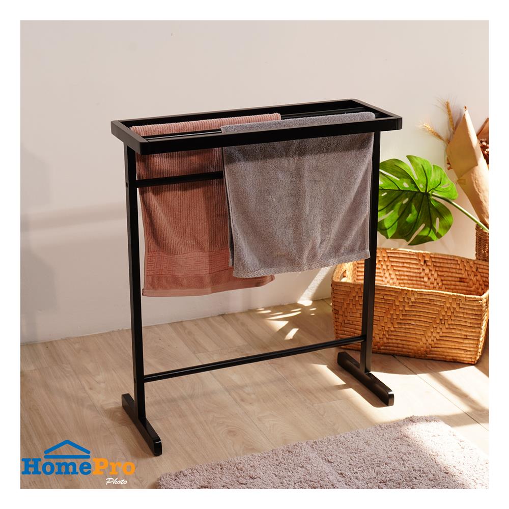 ราวพาดผ้าไม้ยางพารา4เส้น MINI สีโอ๊ค PLIM