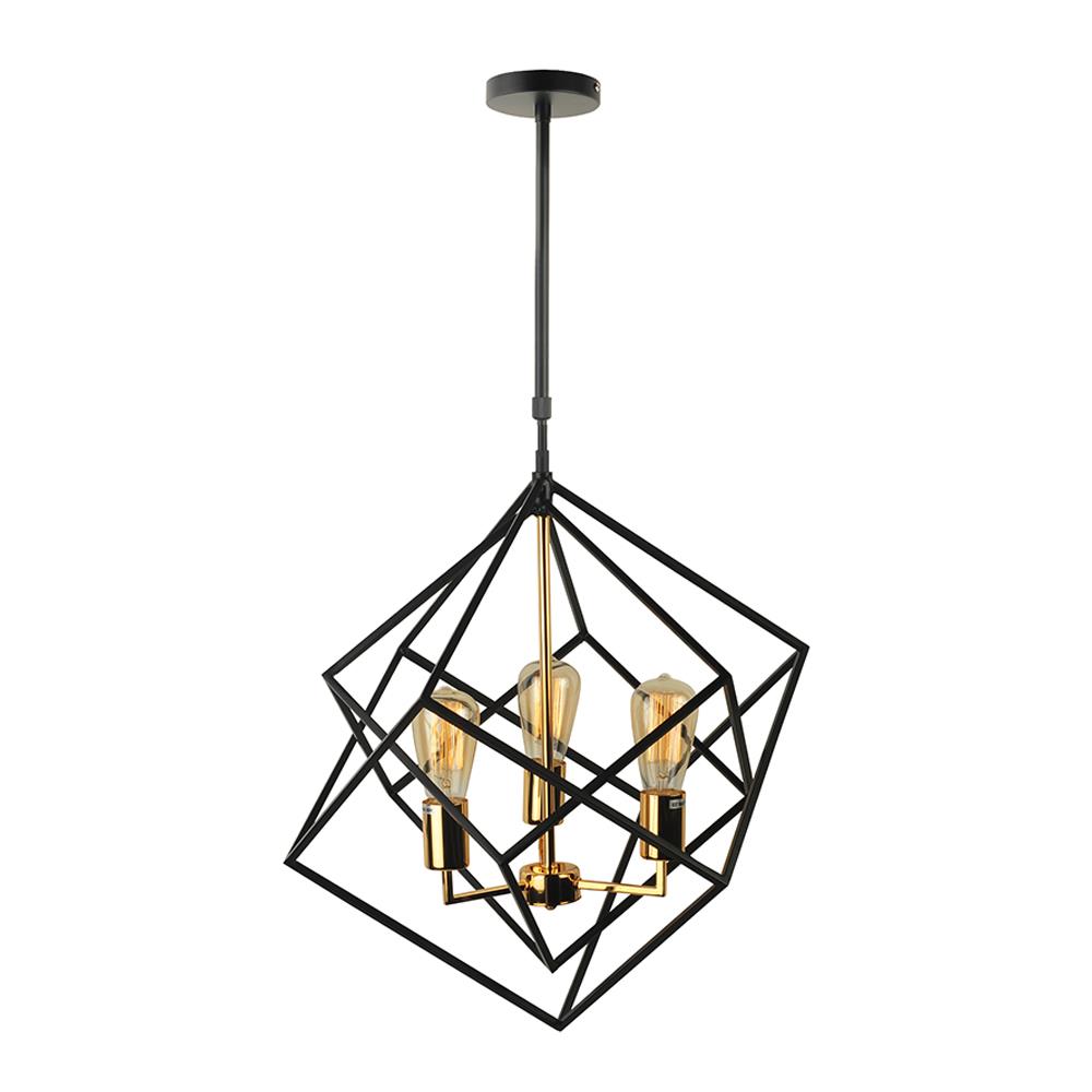 ไฟช่อ L&E 01-02578 3 หัว สีดำ/ทอง