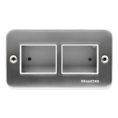 ชุดหน้ากาก 4 ช่อง HACO M1004+HM832 สีเงิน