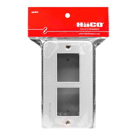 ชุดหน้ากาก 4 ช่อง HACO M1004+HM832 สีเงิน_4