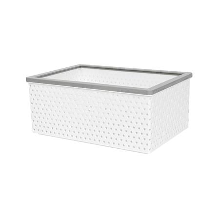 ตะกร้าผ้าเหลี่ยม PLIM STACK ไซซ์ S สีขาว