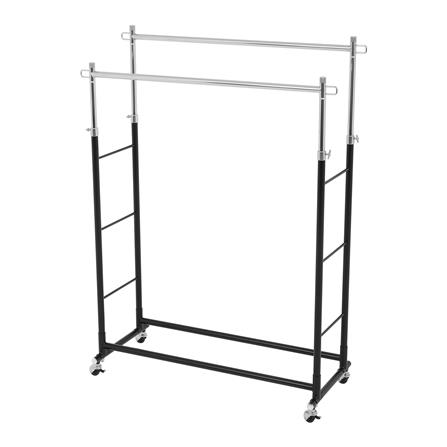 ราวแขวนผ้าบาร์คู่ปรับระดับ100.5x41x184cm สีดำ PLIM