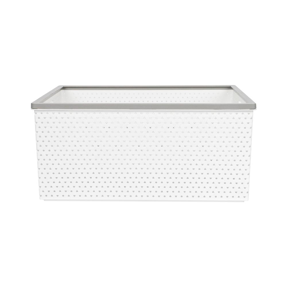 ตะกร้าผ้าเหลี่ยม PLIM STACK ไซซ์ L สีขาว