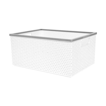 ตะกร้าผ้าเหลี่ยม PLIM STACK ไซซ์ L สีขาว