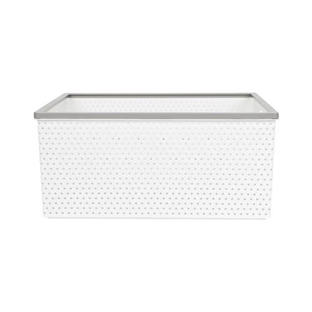 ตะกร้าผ้าเหลี่ยม PLIM STACK ไซซ์ L สีขาว_2