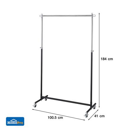 ราวแขวนผ้าปรับระดับได้ 100.5x41x184cm สีดำ PLIM_6